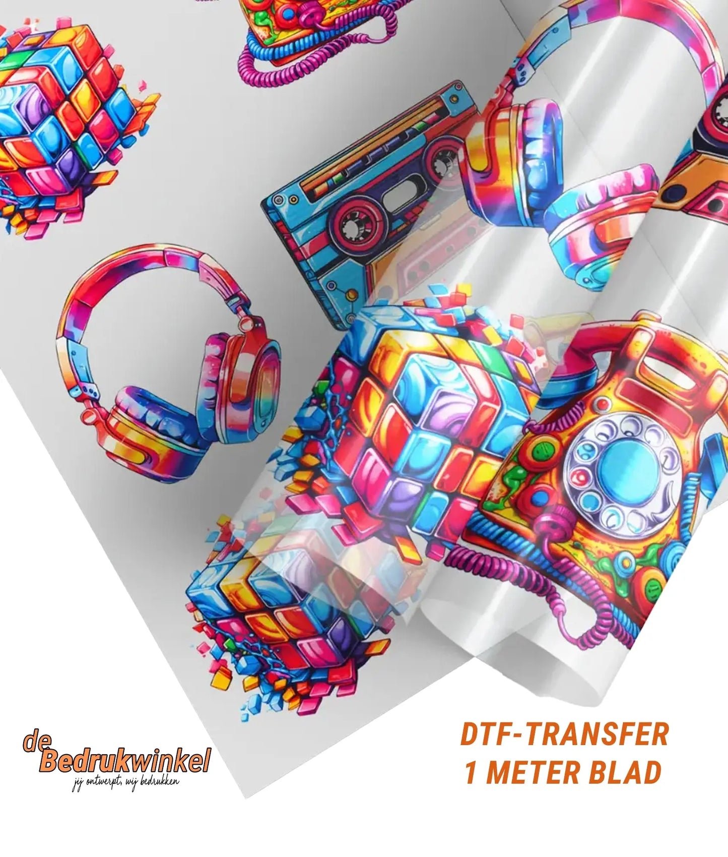 DTF Textiel Transfer Blad 1 Meter de Bedrukwinkel