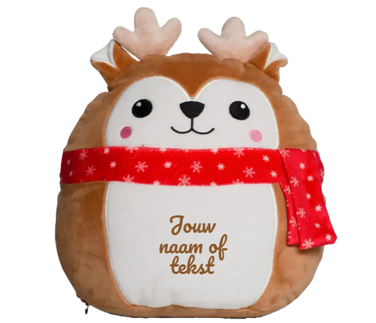 Rendieren knuffel kerst 29cm - Eigen naam - de Bedrukwinkel