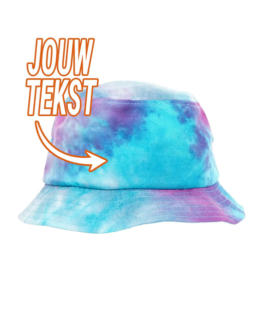 Festival Buckethat Dip-Dye met tekst de Bedrukwinkel