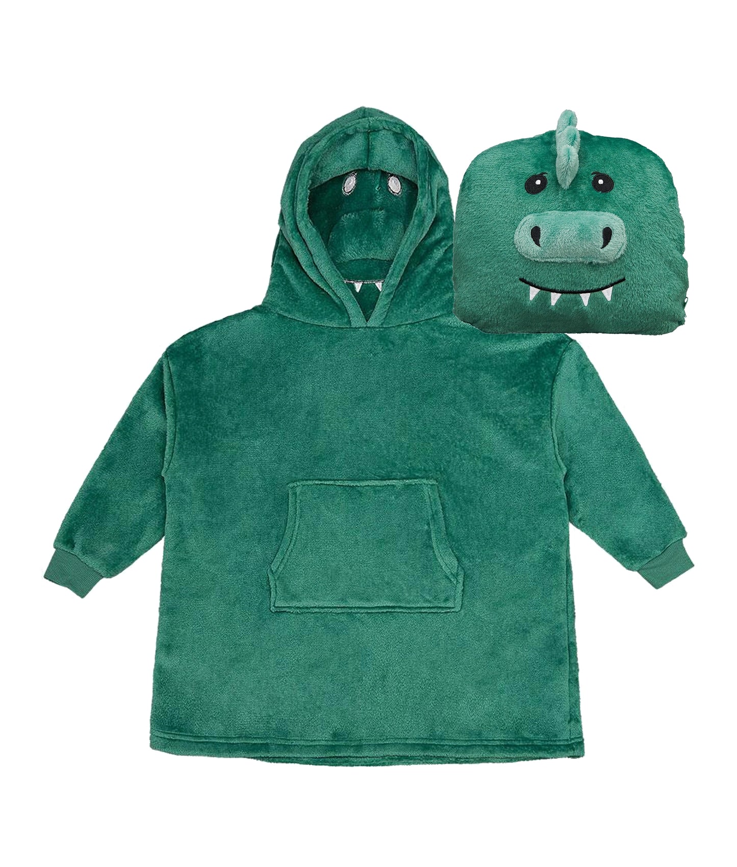 Dieren Hoodie Fleece Deken Kids met kussen en bedrukking de Bedrukwinkel