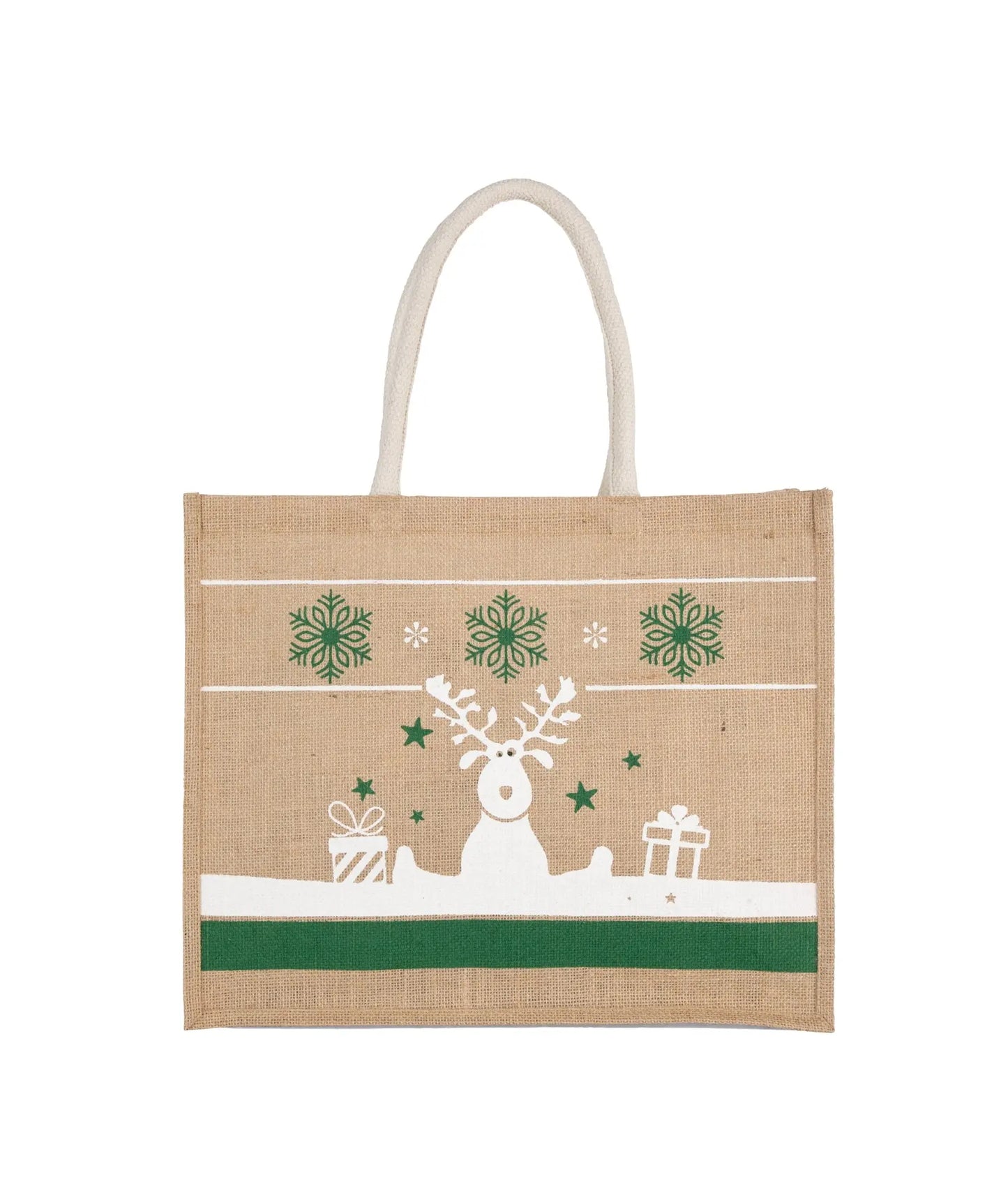 Jutetas met kerstprint de Bedrukwinkel
