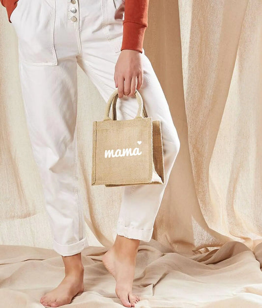 Jute Tas Mini "MAMA" de Bedrukwinkel