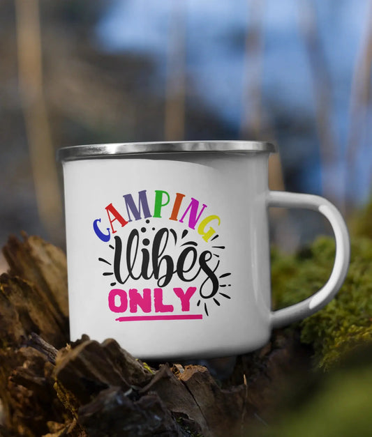 Glazuur Mok "Camping Vibes Only" de Bedrukwinkel