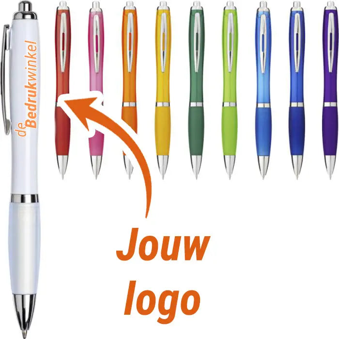 Nash balpen met gekleurde houder en gekleurde grip met logo de Bedrukwinkel