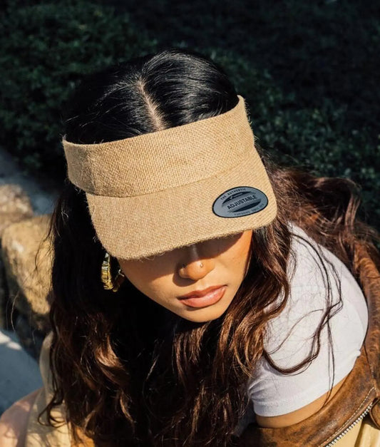 Jute Zonneklep met bedrukking de Bedrukwinkel