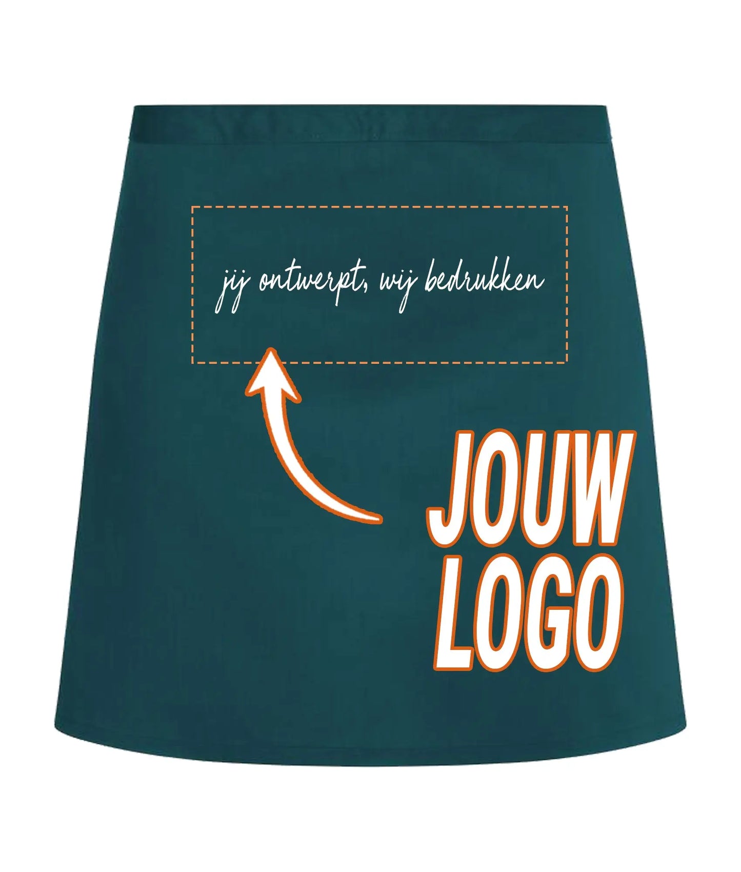 Schort basic met logo de Bedrukwinkel