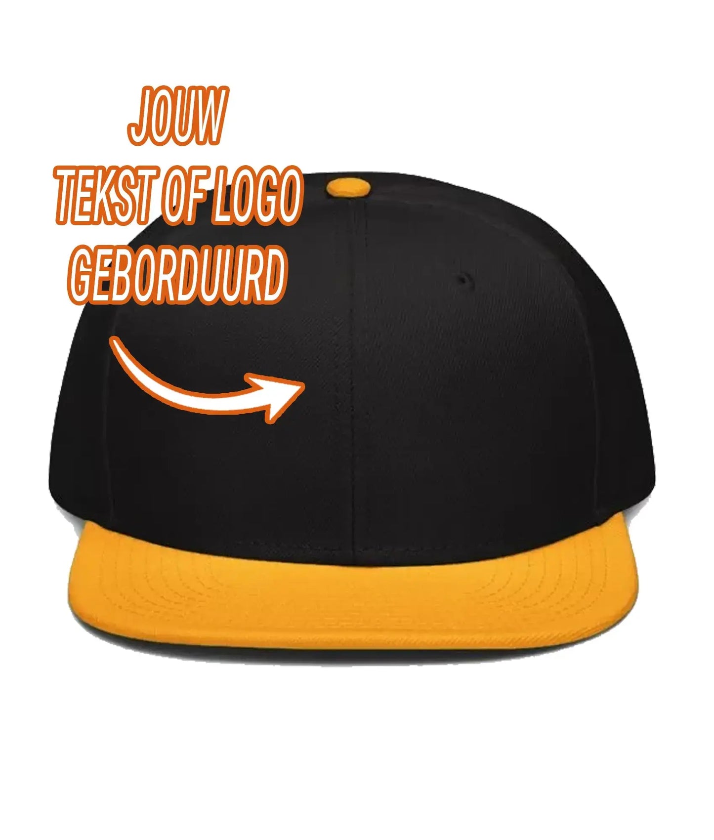 Snapback geborduurd met tekst, naam of logo de Bedrukwinkel