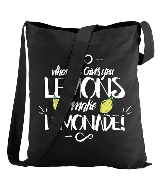 Tote Bag met schouderband "When lives gives you lemons" de Bedrukwinkel