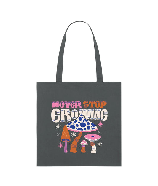 Tote bag "Never stop growing" de Bedrukwinkel