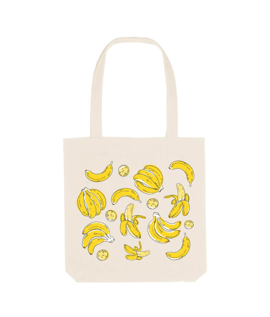 Tote bag met bananen print de Bedrukwinkel