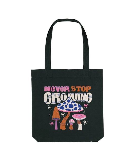 Tote bag "Never stop growing" de Bedrukwinkel