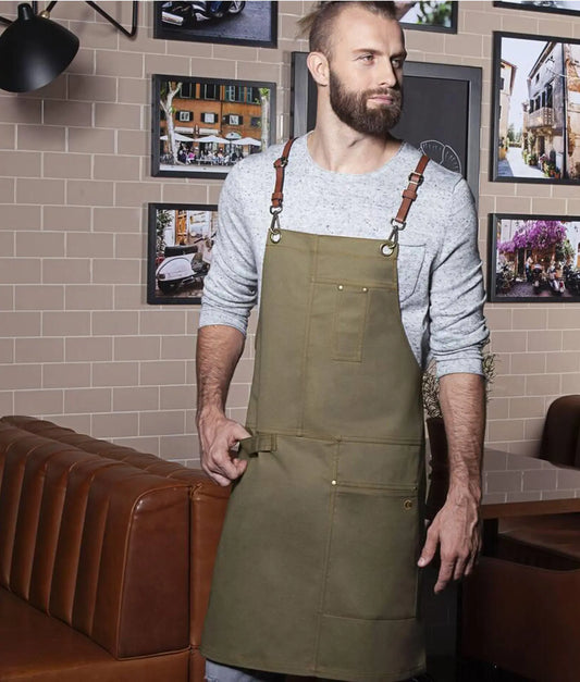 Urban schort met leren band verstelbaar de Bedrukwinkel