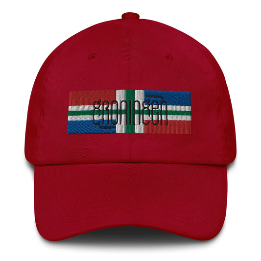 6-panel cap geborduurd met vlag en tekst GRONINGEN de Bedrukwinkel