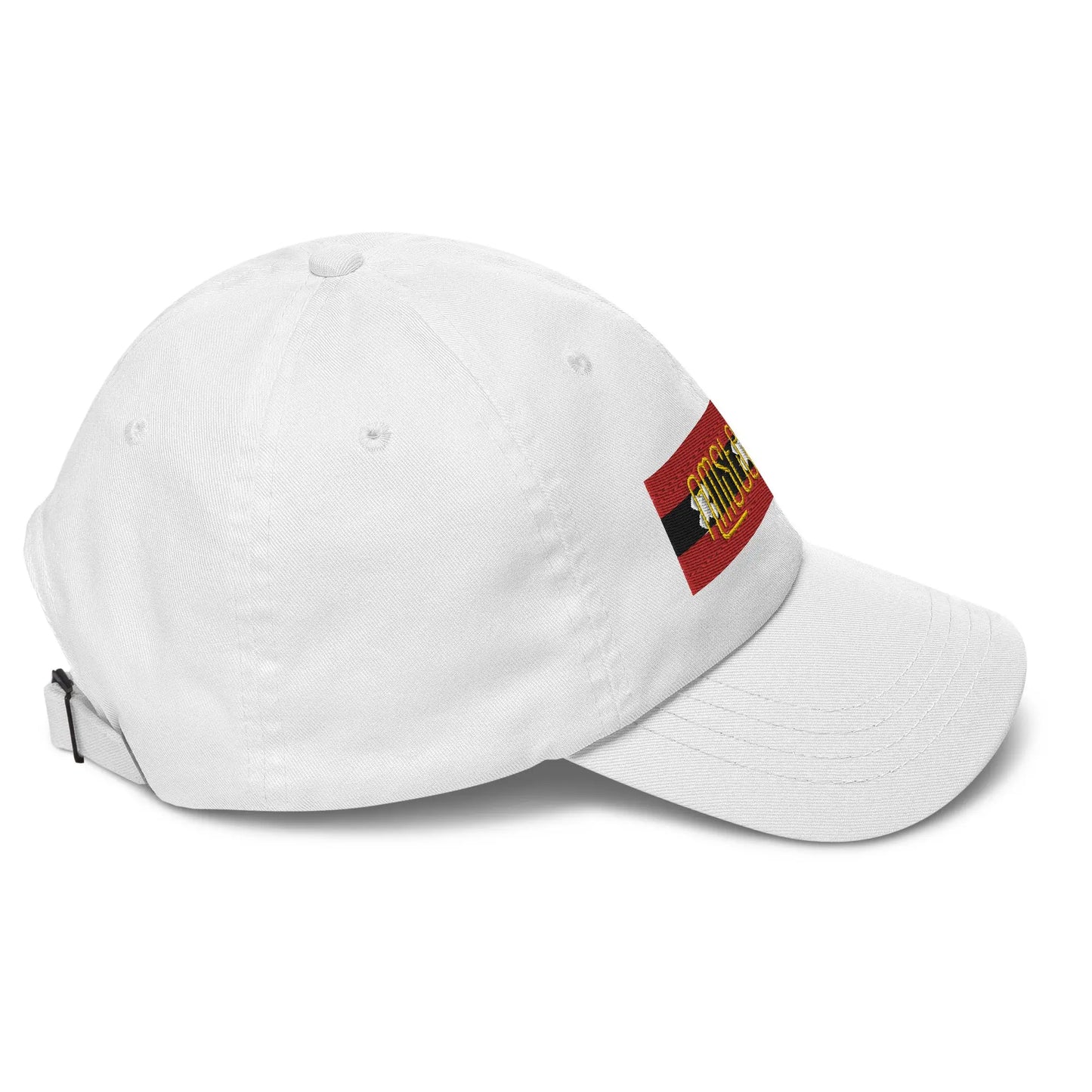 6-panel cap geborduurd met vlag en tekst AMSTERDAM de Bedrukwinkel