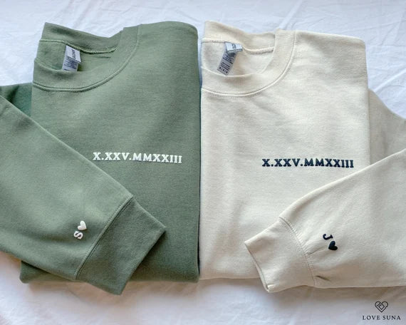 Valentijns Sweater met Hartje en Romeinse Cijfers