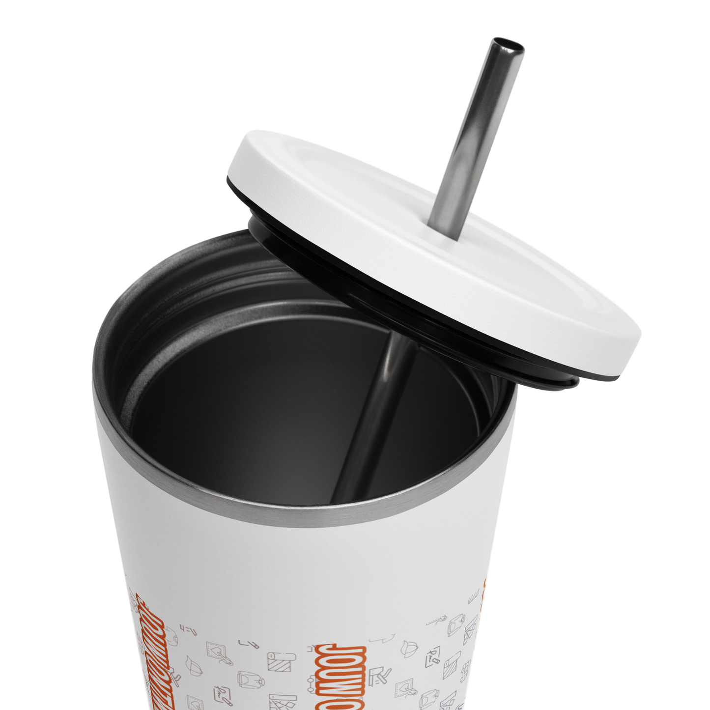 RVS Beker met Rietje - Zelf ontwerpen de Bedrukwinkel