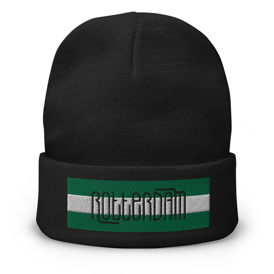 Beanie met geborduurde vlag en tekst ROTTERDAM de Bedrukwinkel