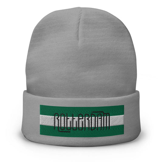 Beanie met geborduurde vlag en tekst ROTTERDAM de Bedrukwinkel