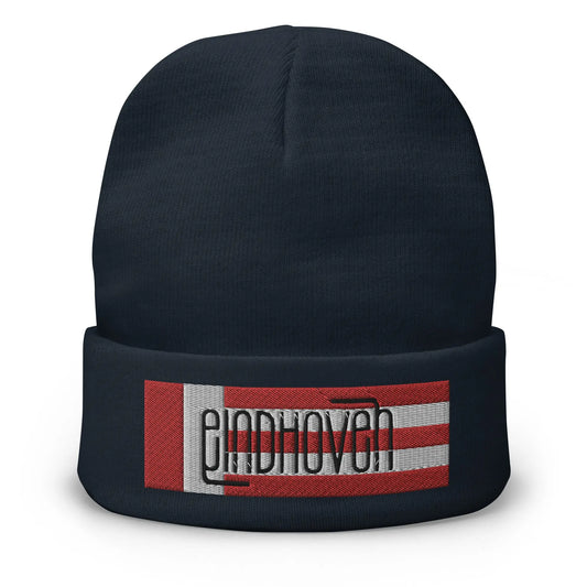 Beanie met geborduurde vlag en tekst EINDHOVEN de Bedrukwinkel