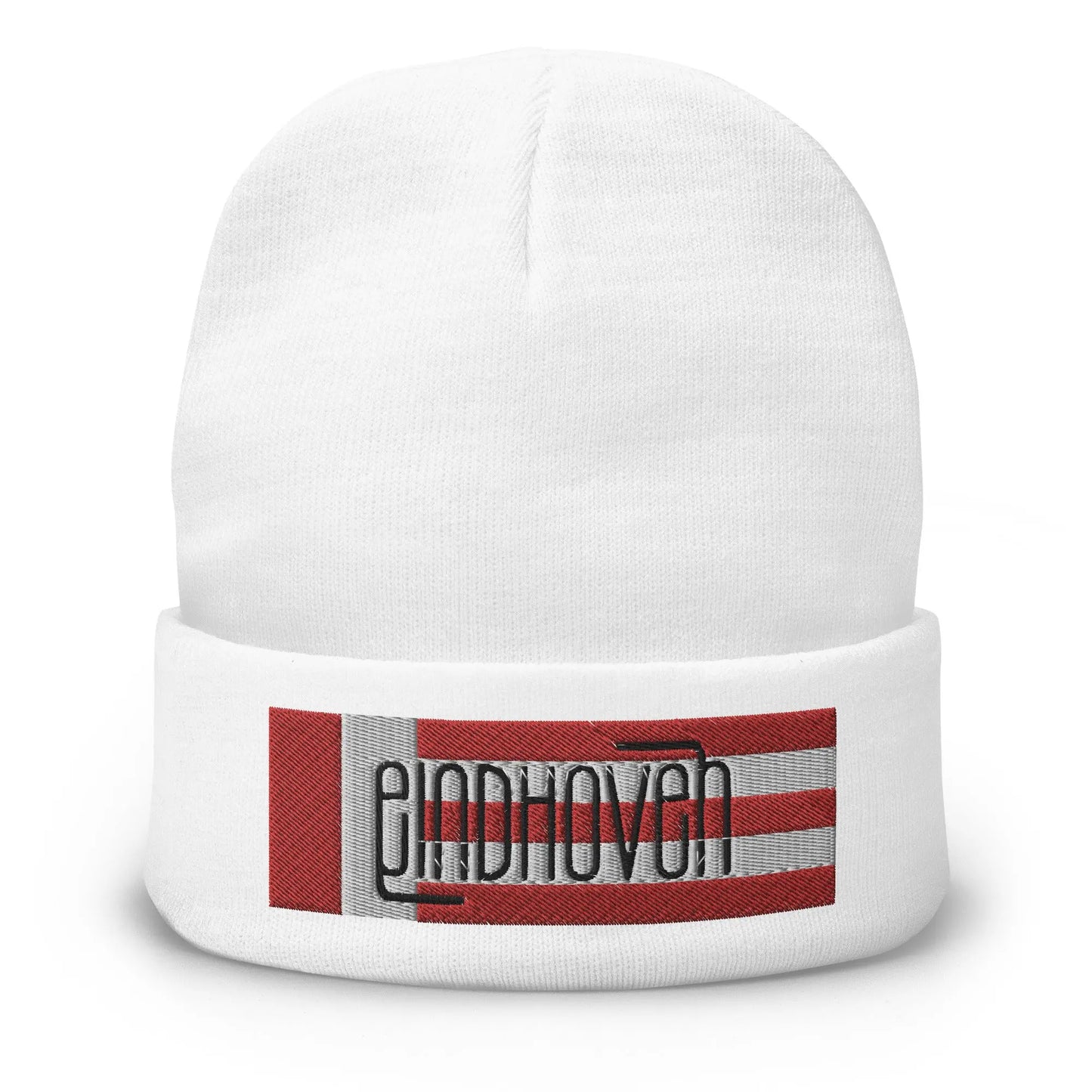 Beanie met geborduurde vlag en tekst EINDHOVEN de Bedrukwinkel