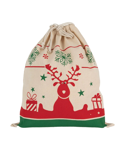Tas met koord en kerstbedrukking de Bedrukwinkel
