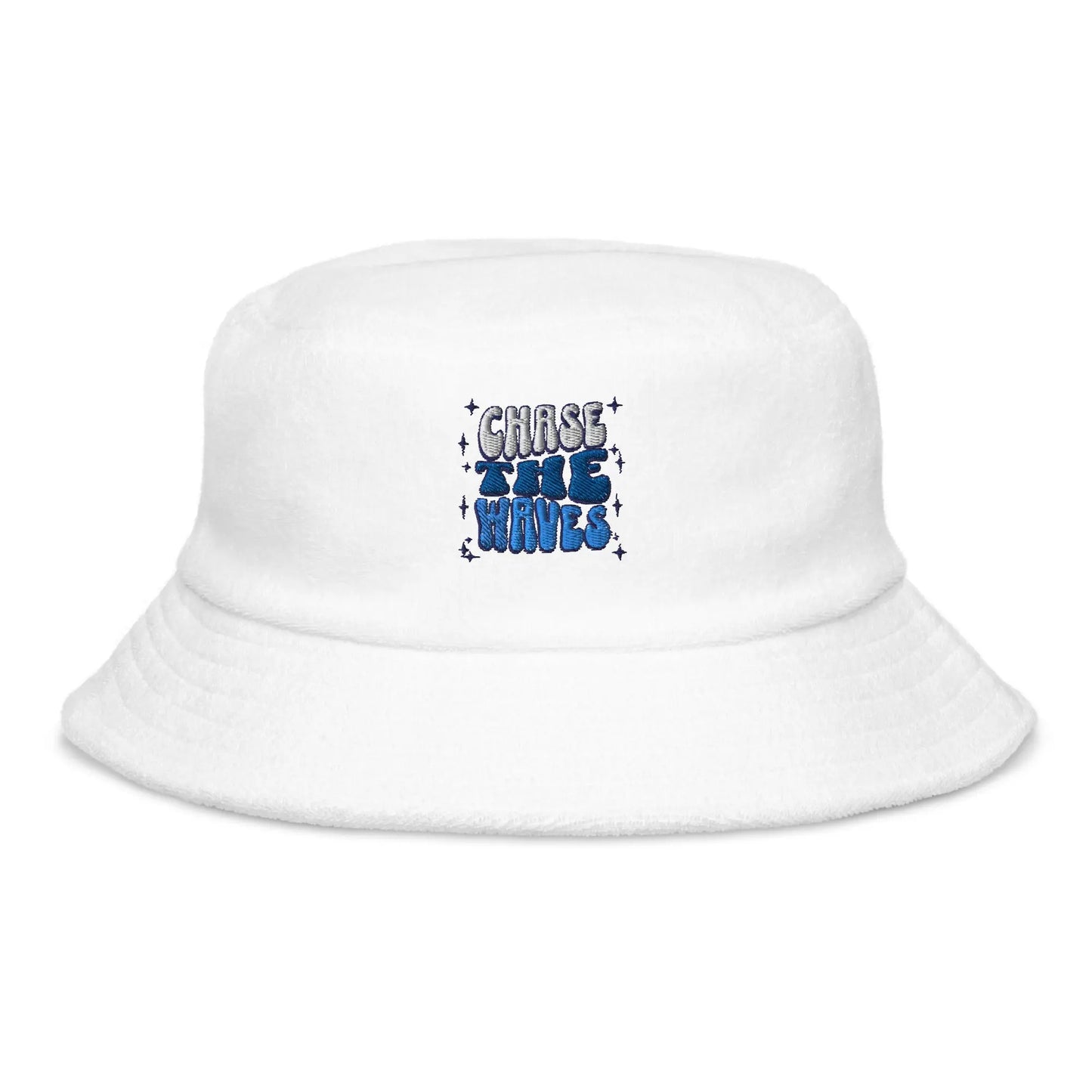 Badstof Buckethat "Chase the waves" de Bedrukwinkel