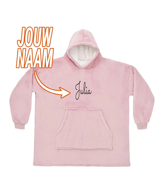 Hoodie Fleece Deken met naam de Bedrukwinkel