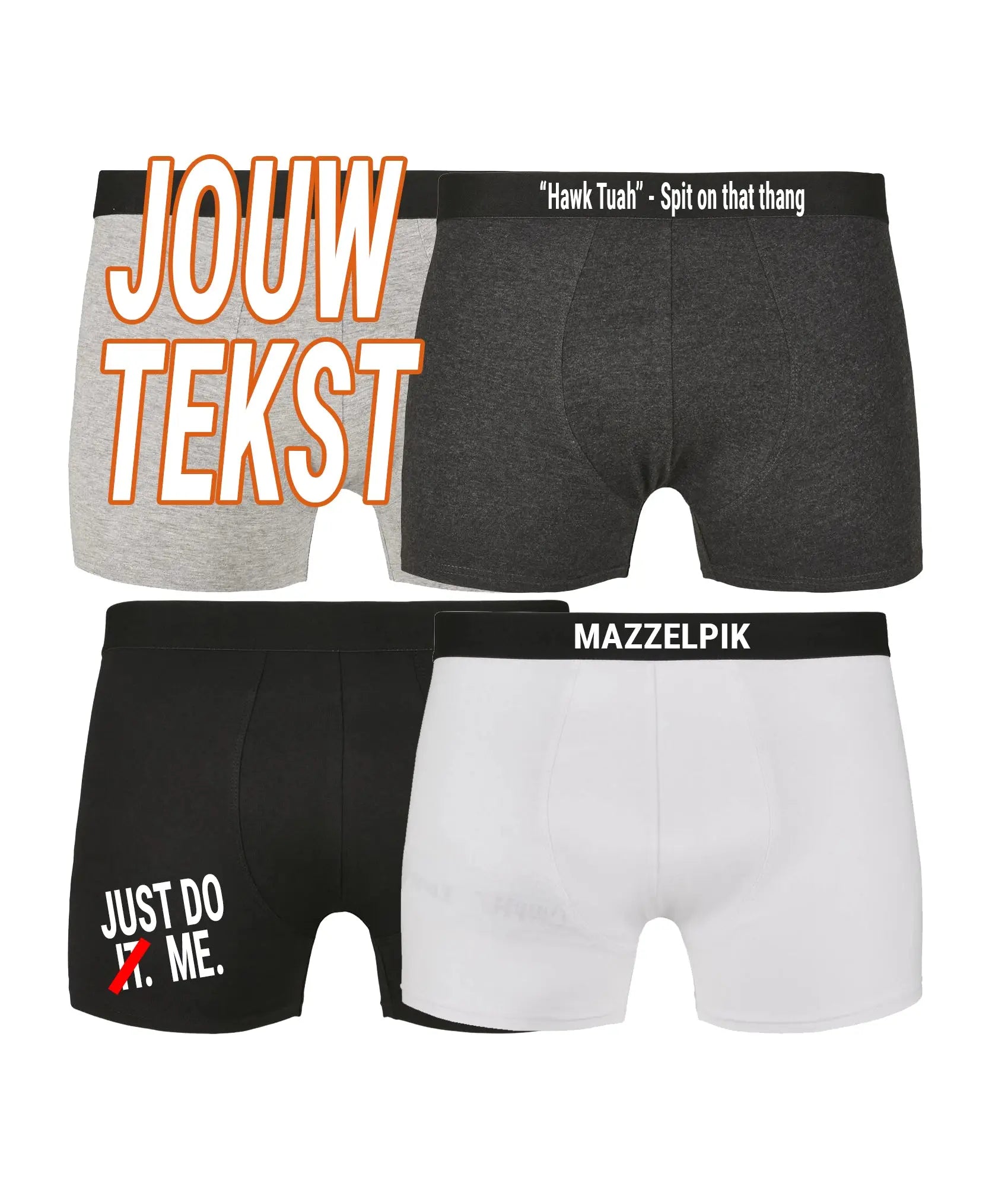 2-Pack boxershort met eigen tekst de Bedrukwinkel