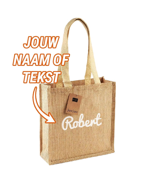 Jute Tote Bag met eigen bedrukking de Bedrukwinkel