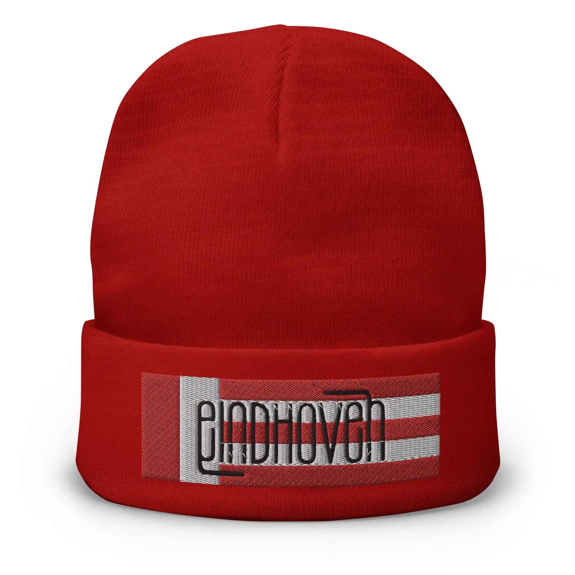 Beanie met geborduurde vlag en tekst EINDHOVEN de Bedrukwinkel